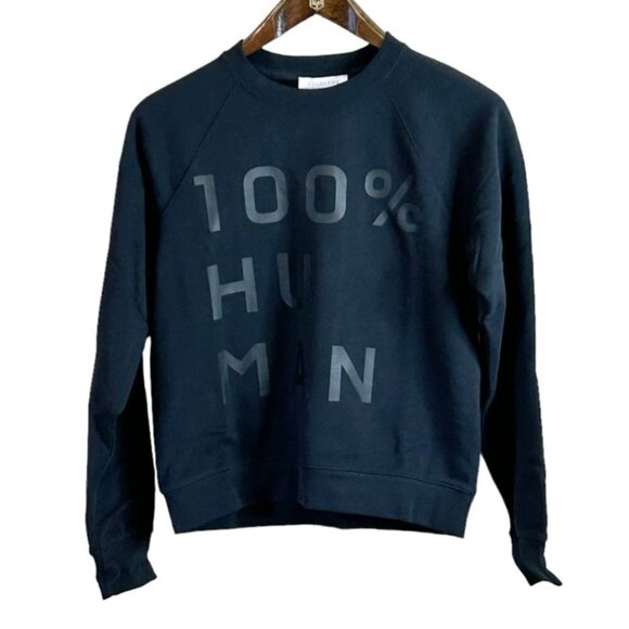 Everlane The 100% Human Typography Sweatshirt in Black Size Medium NWOT Unisex - Picture 3 of 5